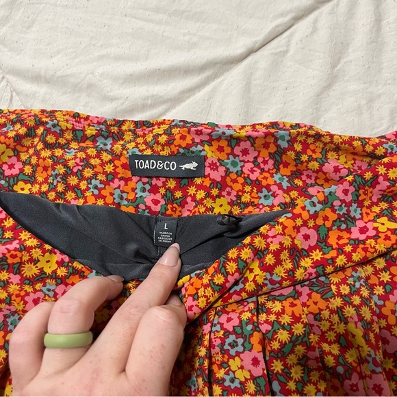 Toad & Co Women’s A-line pleated Athletic Mini Skort Skirt Floral Print size L - Picture 7 of 7